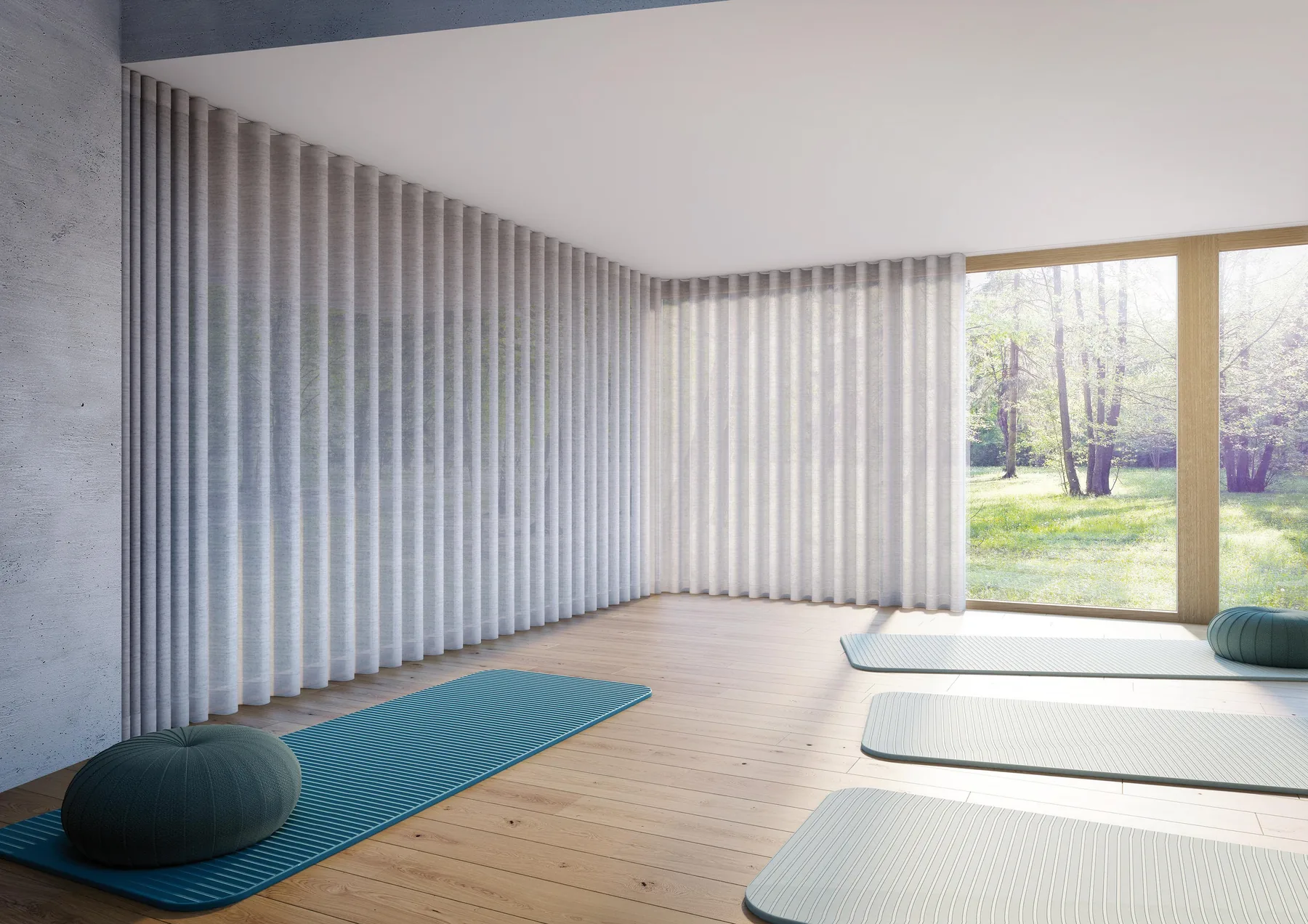 Wave curtains - modern interior